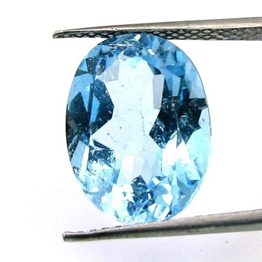CERTIFIED 9.74Ct Natural Blue TOPAZ Oval Faceted Clear Gemstone