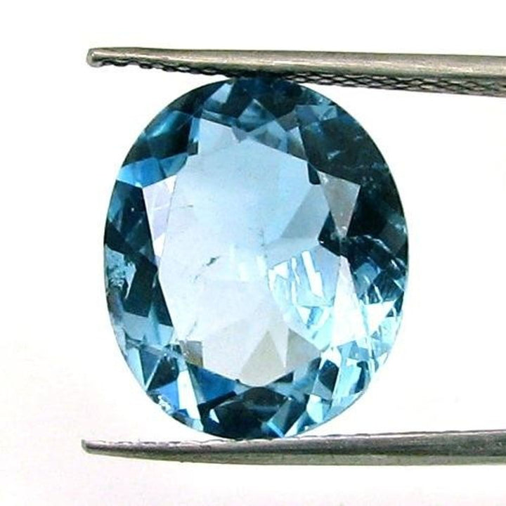 CERTIFIED 7.97Ct Natural Blue TOPAZ Oval Faceted Clear Gemstone