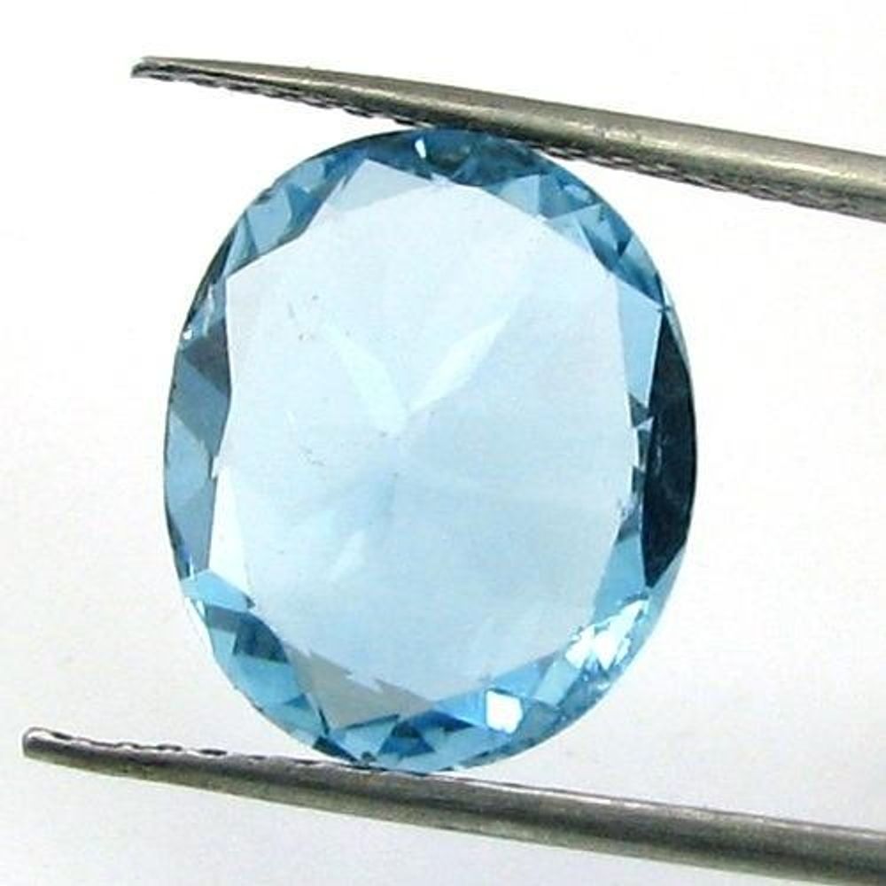 CERTIFIED 7.97Ct Natural Blue TOPAZ Oval Faceted Clear Gemstone