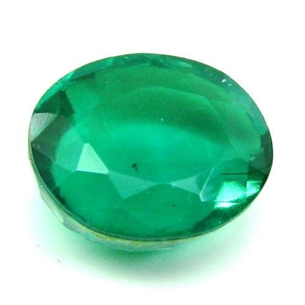 6.5Ct-Green-Emerald-Quartz-Doublet-Oval-Faceted-Gemstone