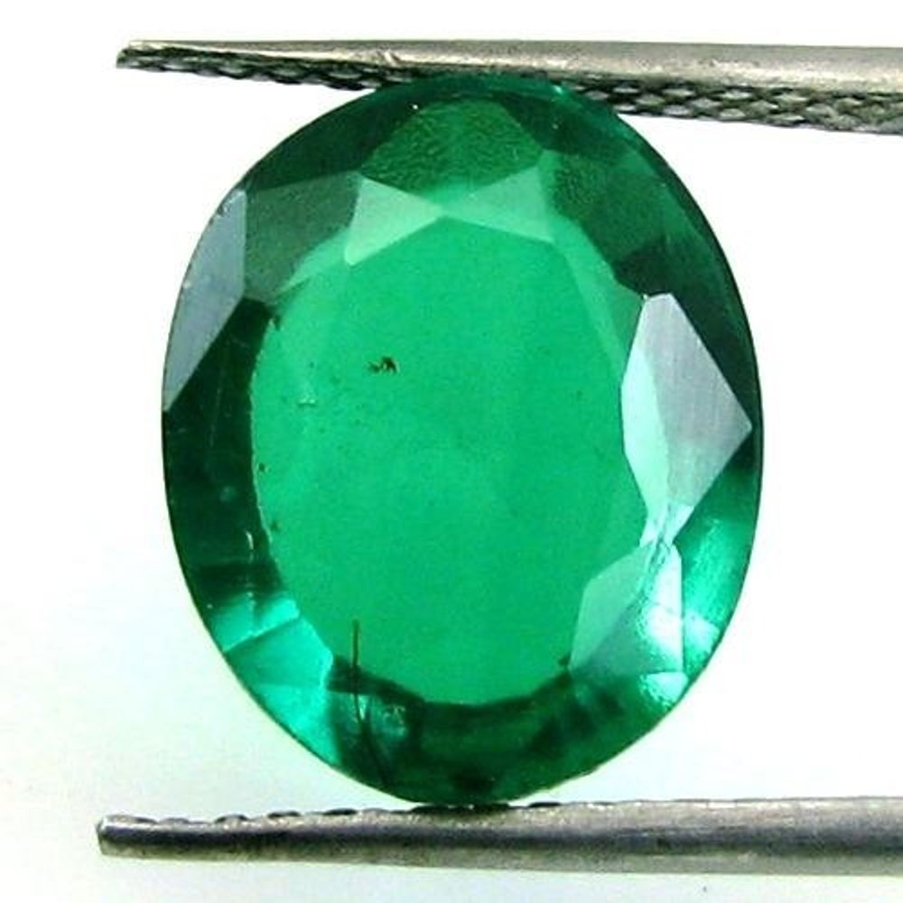 6.5Ct Green Emerald Quartz Doublet Oval Faceted Gemstone