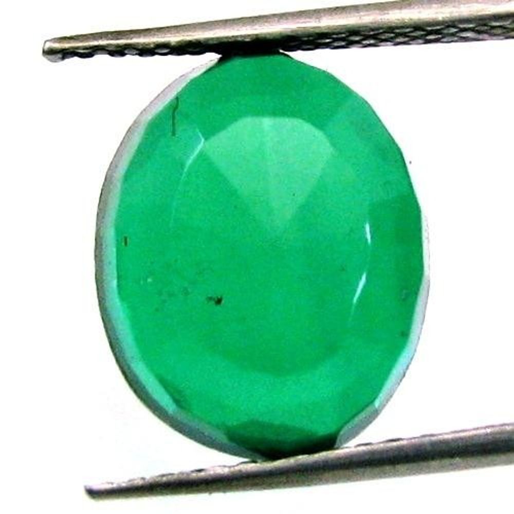 6.5Ct Green Emerald Quartz Doublet Oval Faceted Gemstone