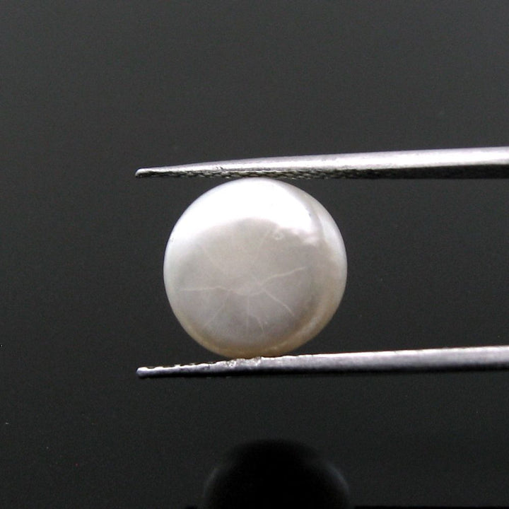 7Ct Real Pearl Round Button Shape Cabochone Gemstone Moti for Moon
