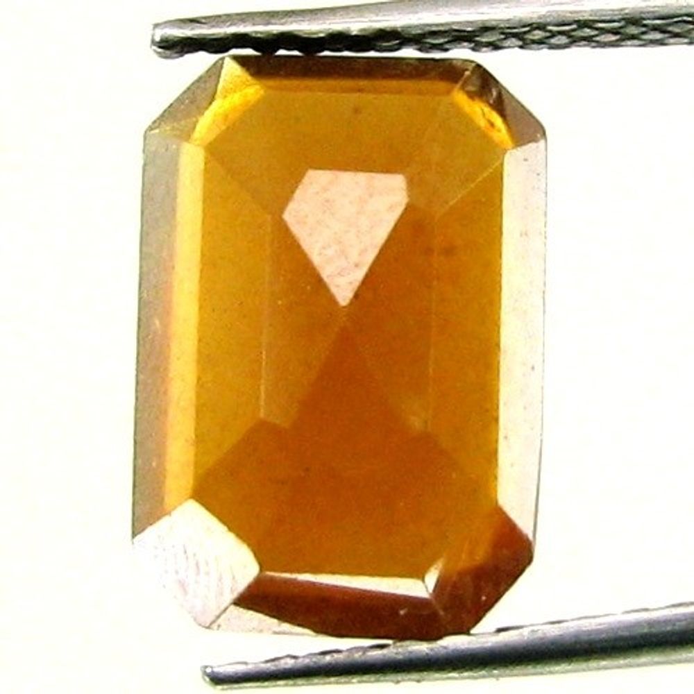 Certified 4.84Ct Natural Gomedh (Hessonite) Rectangle Faceted Gemstone