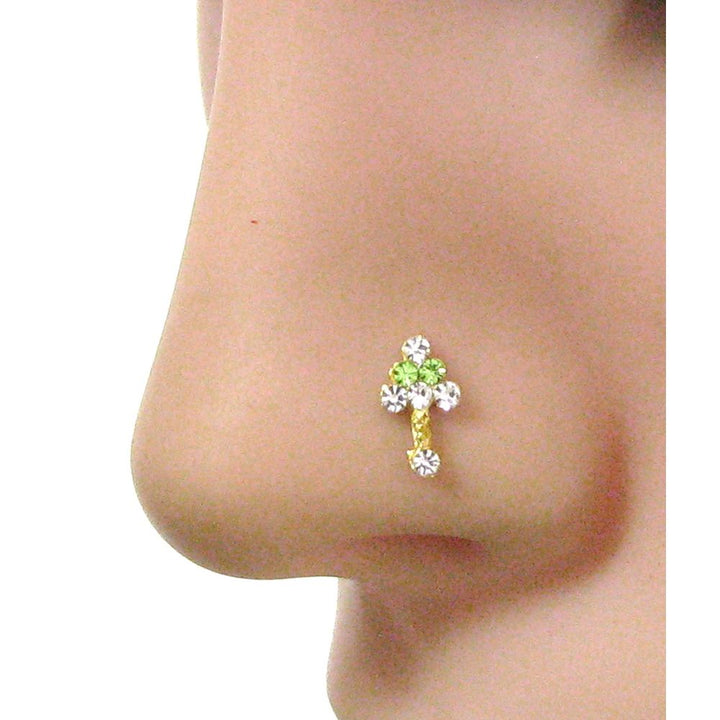 2pc Gold Plated Rhinstones Body Piercing Nose Stud,Nose Ring Nose Pin