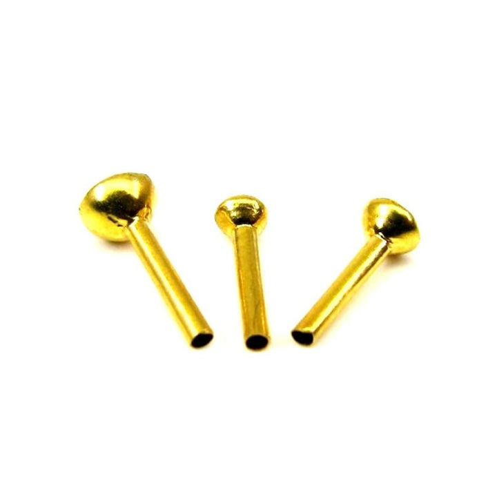 3pc Lot Single CZ Stone Body Piercing Jewelry Nose Pin/stud Solid Real 14k Yellow Gold