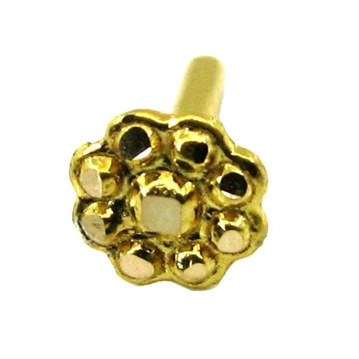 Ethnic-Indian-Design-Floral-Body-Piercing-Floral-Nose-stud-Pin-Solid-Real-14k-Yellow-Gold