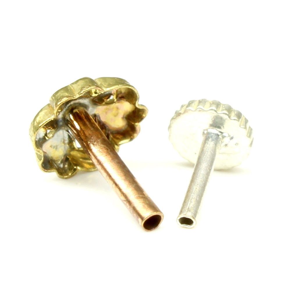 Indian Nose Stud, Antique gold finish nose ring, Push Pin nase stud