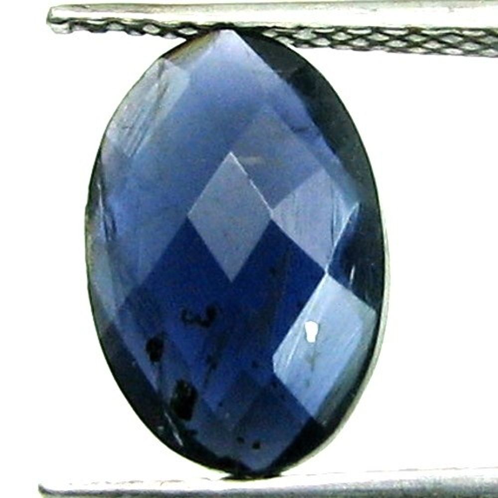 2.7Ct Natural Iolite Violet Blue Oval Checker Cut Gemstone