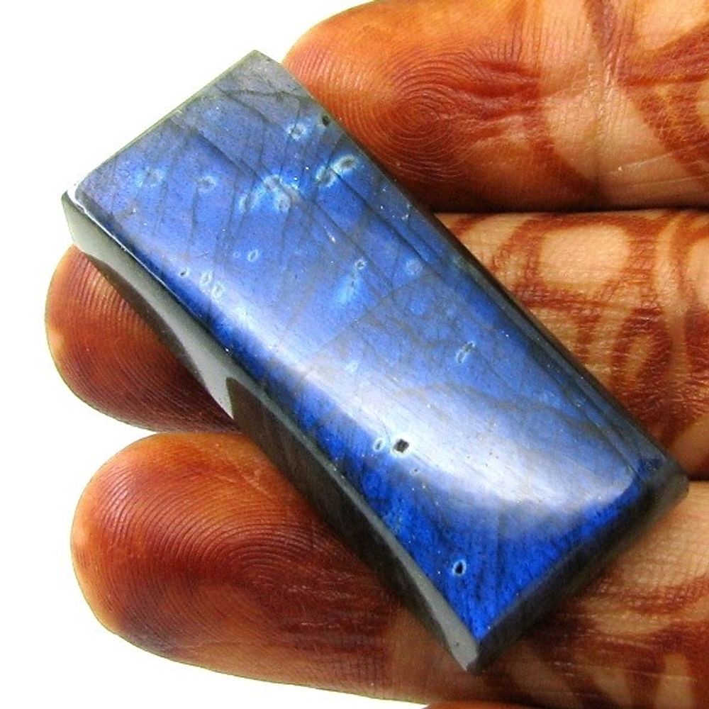 Top Fire Play of Colors 56.5Ct Natural Labradorite Rectangle Cabochon Gemstone