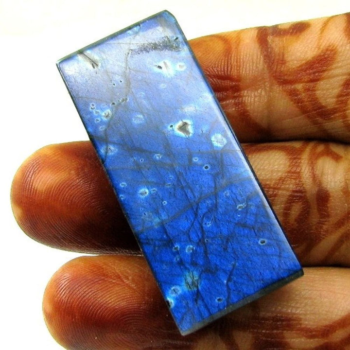 Top Fire Play of Colors 56.5Ct Natural Labradorite Rectangle Cabochon Gemstone