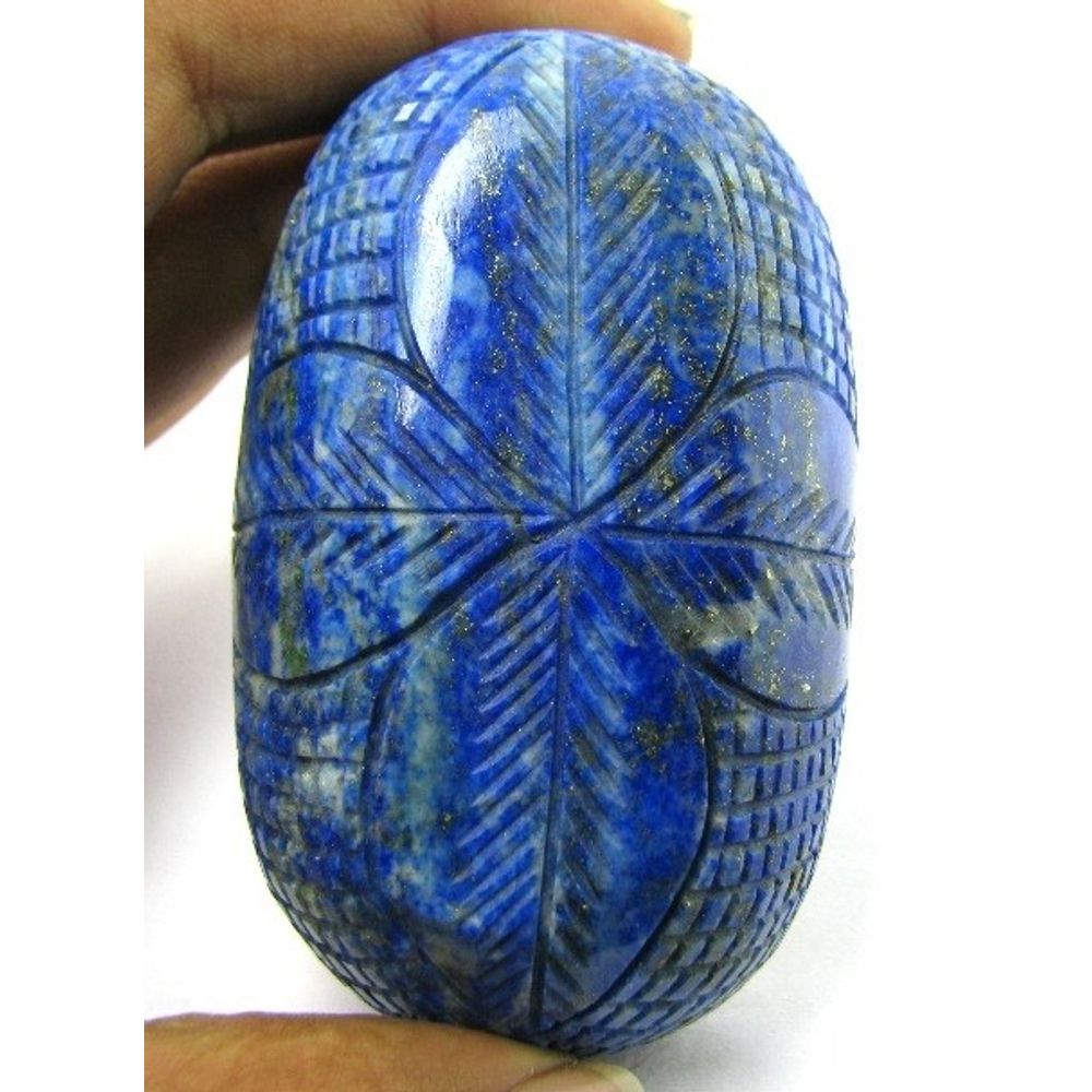 HUGE-Collectible-1119Ct-Natural-Untreated-Blue-Lapis-Lazuli-Oval-Hand-carved-Gem