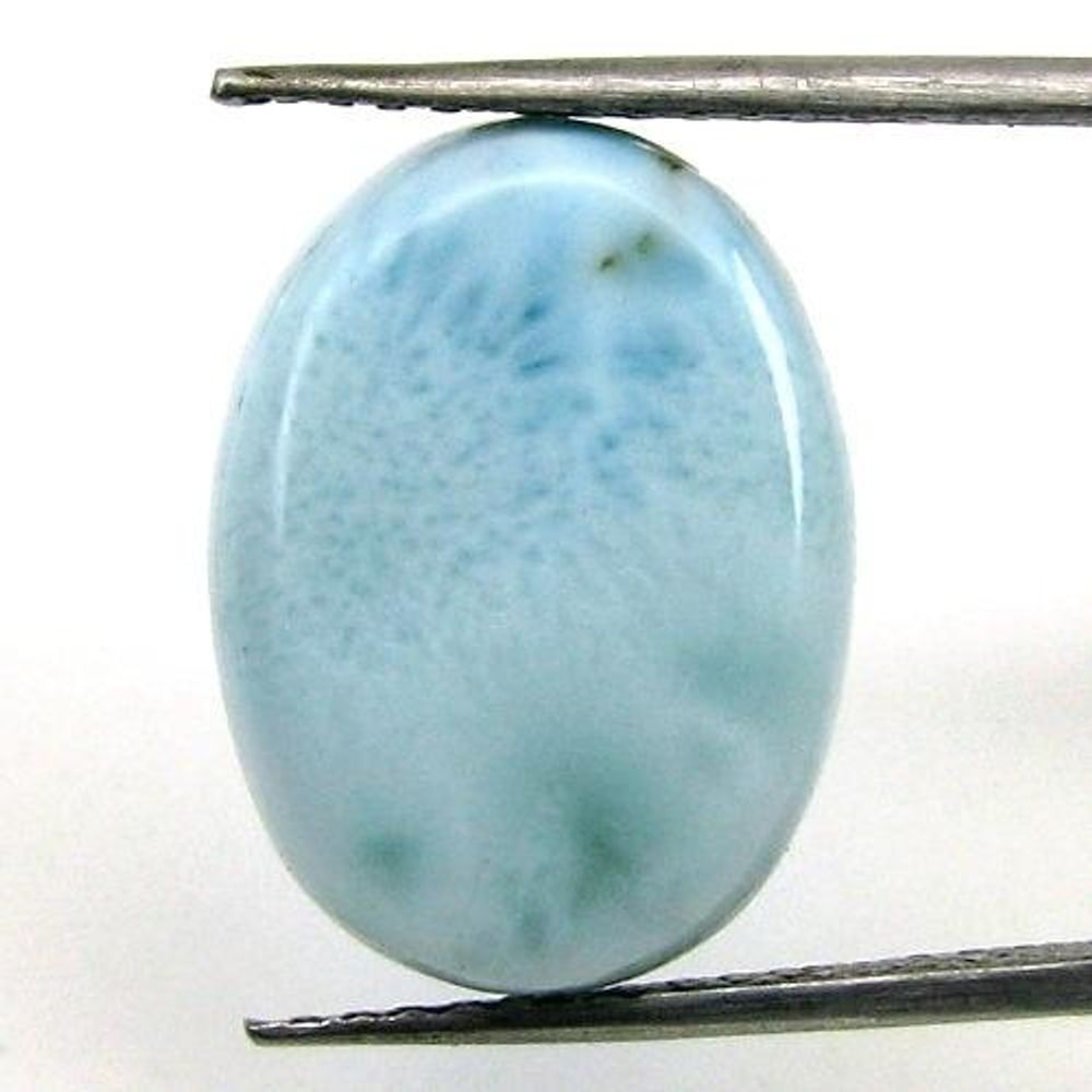 Certified 6.82Ct Natural Larimar Oval Cabochon Gemstone