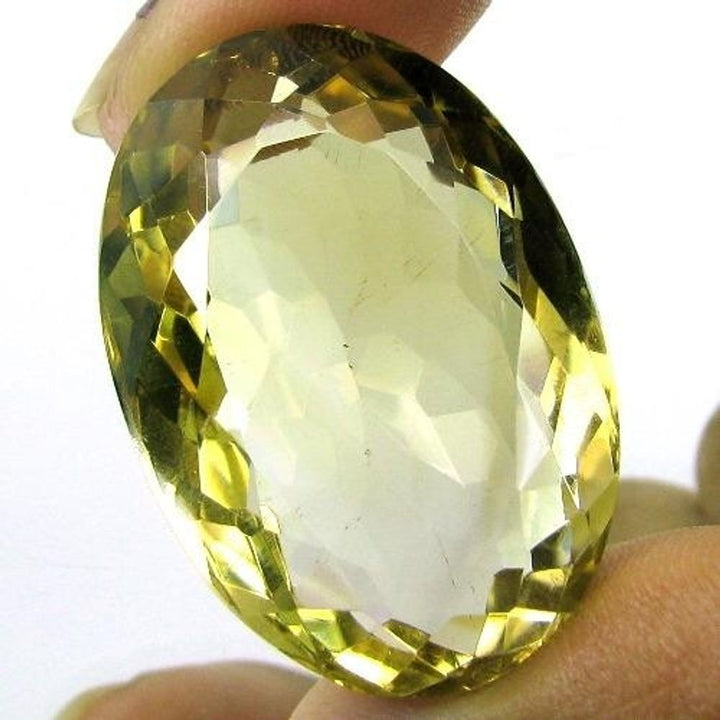 SUPERB A+ 63.1Ct Clear Fine Natural Llemon Quartz Oval Faceted Gemstone