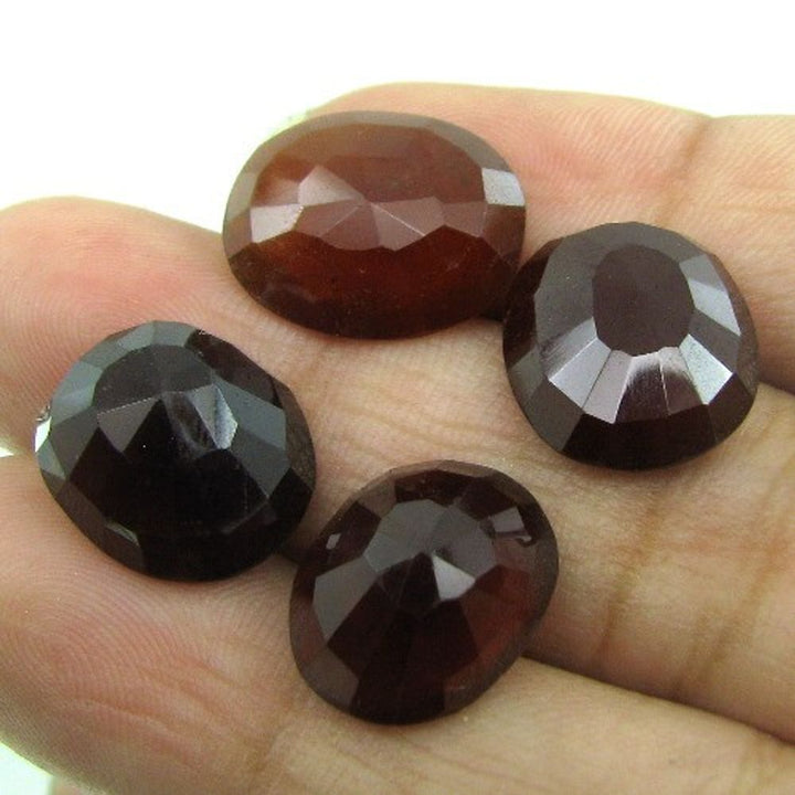 29Ct 4pc Wholesale Lot Natural Hessonite Garnet (GOMEDH) Oval Faceted Gemstone