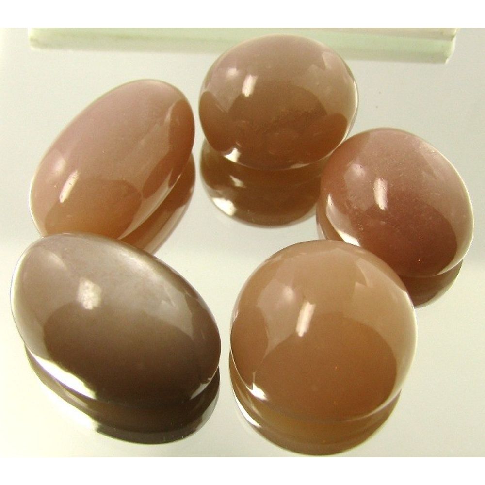 144Ct-5pc-Lot-Natural-Pink-Moonstone-Oval-Cabochon-Gemstones-Wholesale-parcel
