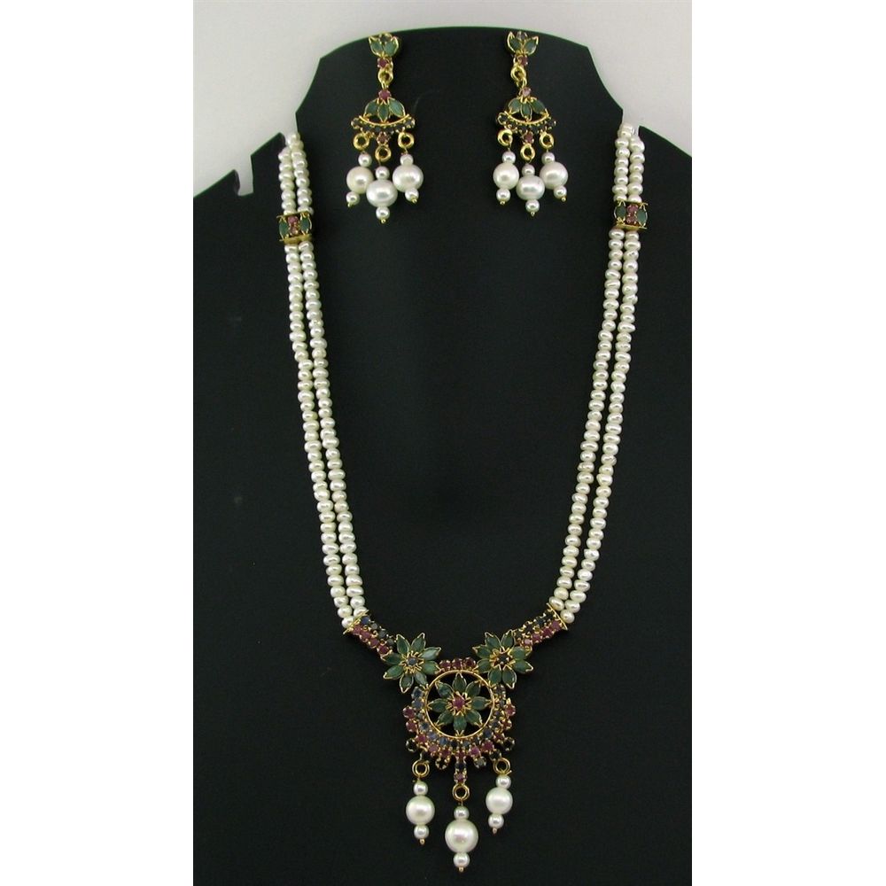 Elegant-Real-Fresh-Water-Pearl-Necklace-Earrings-Designer-Set