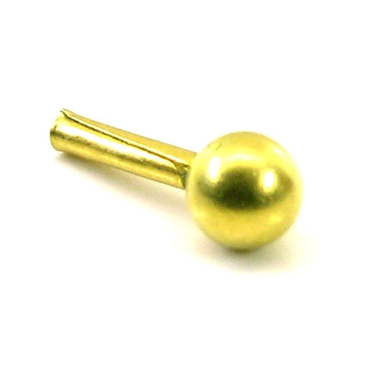 Indian Style Round Body Piercing Jewelry Nose Stud Pin Solid Real 14k Yellow Gold