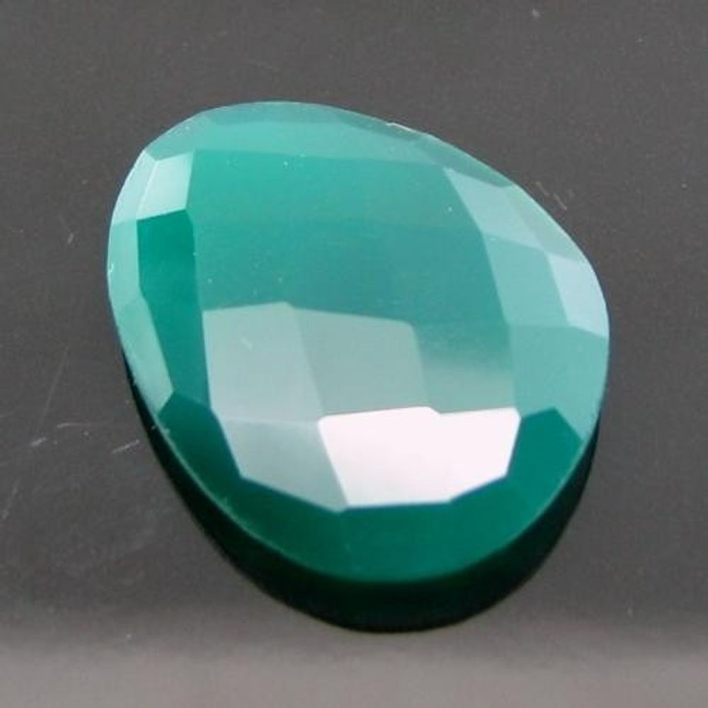 16.1Ct 100% Natural Green Onyx Checker Faceted Gemstone
