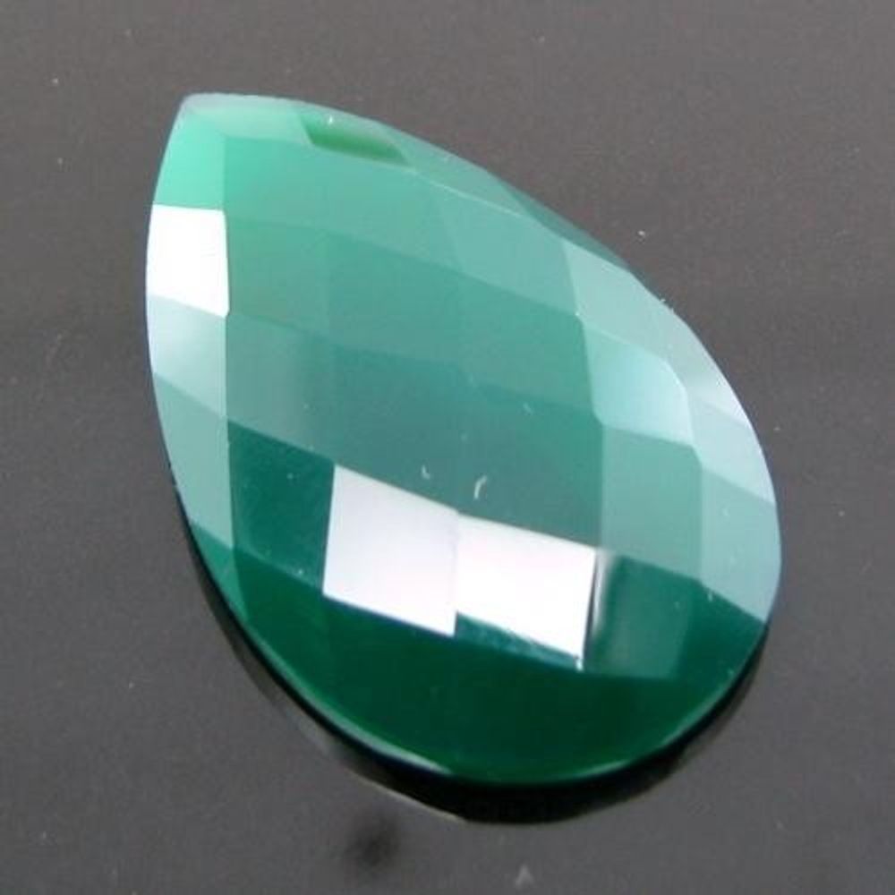 25.3Ct-100%-Natural-Green-Onyx-Checker-Faceted-Gemstone