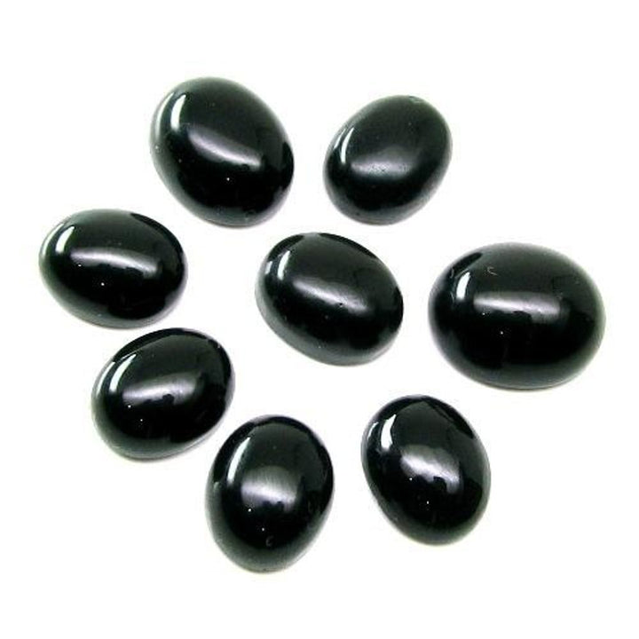 Top-Quality-Large-26.9Ct-8pc-Lot-Black-Onyx-Oval-Cabochon-Gemstones