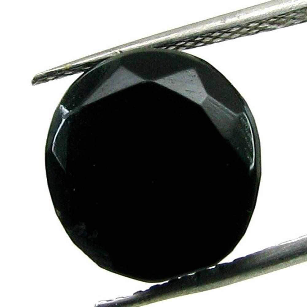 6Ct Natural Black Onyx Oval Faceted Gemstone