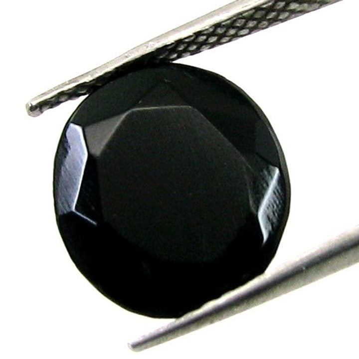 4.45Ct Natural Black Onyx Oval Faceted Gemstone