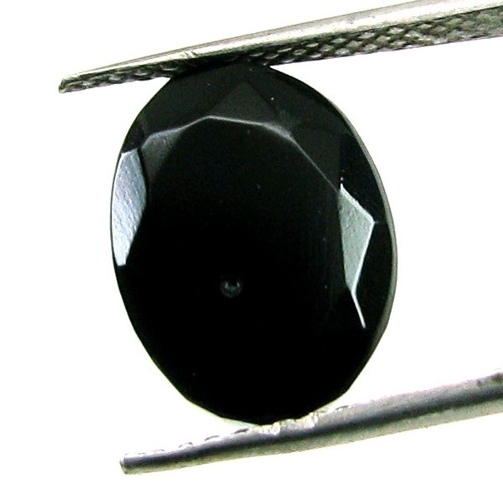 7.45Ct Natural Black Onyx Oval Faceted Gemstone