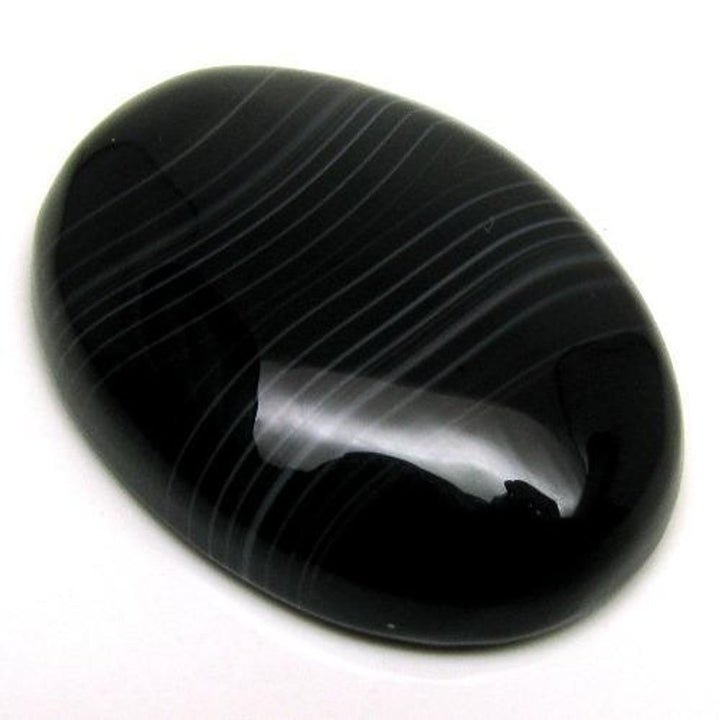 57.2Ct-Natural-Banded-Onyx-Oval-Cabochon-Gemstone