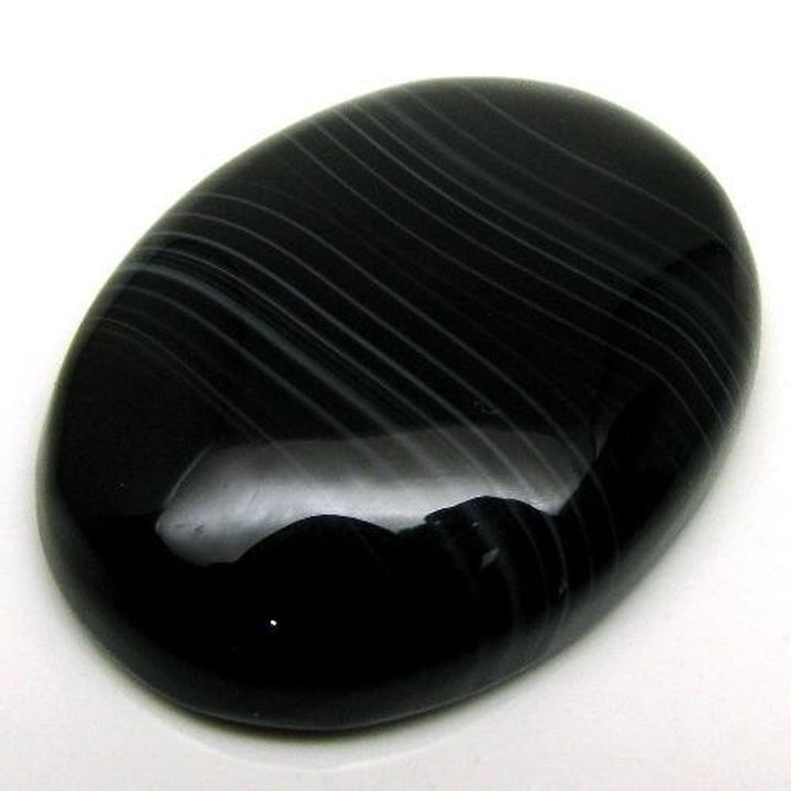 57.2Ct Natural Banded Onyx Oval Cabochon Gemstone