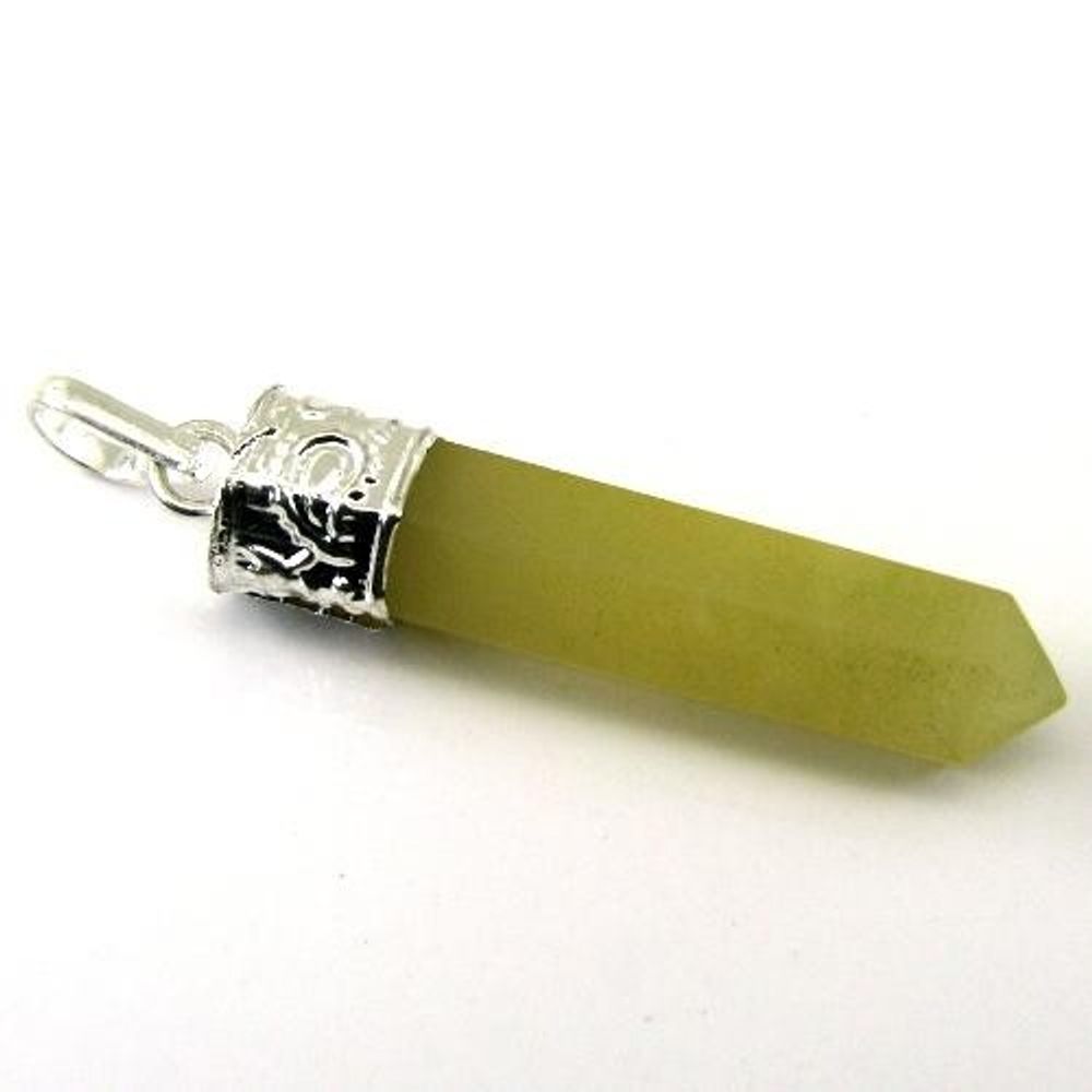 25Ct-Natural-Yellow-Jade-Gemstone-Healing-Point-Pencil-Pendant