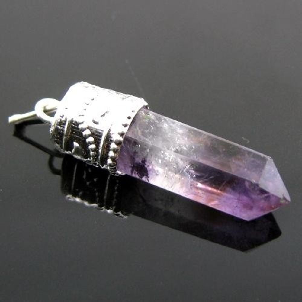 19.3Ct-Natural-Purple-Amethyst-Gemstone-Healing-Point-Pencil-Pendant