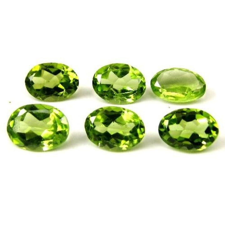 5Ct-6pc-Lot-Natural-Green-Peridot-Oval-7X5mm-Faceted-Gemstones