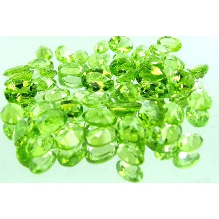 40Ct-50pc-Lot-Natural-Green-Peridot-Oval-7X5mm-Faceted-Gemstones