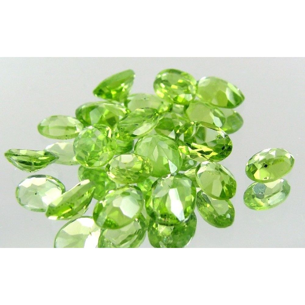 16Ct-20pc-Lot-Natural-Green-Peridot-Oval-7X5mm-Faceted-Gemstone
