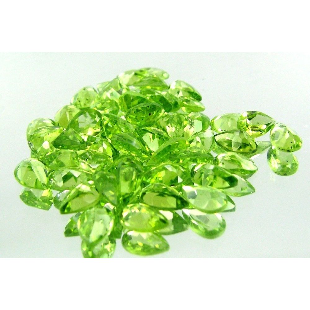 14.3Ct 20pc Lot Natural Green Peridot Pear 7X5mm Faceted Gemstone