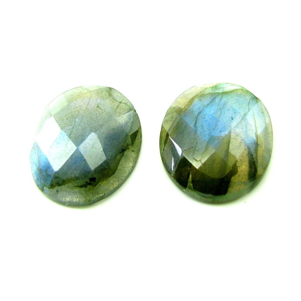 Color Play 14.1Ct Pair Natural Labradorite Oval Shape Gemstones