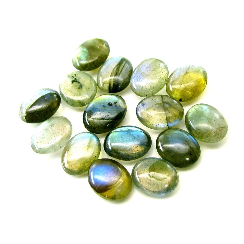Color Play 24.6Ct 7pc Lot Natural Labradorite Pear Cabochone Gemstones