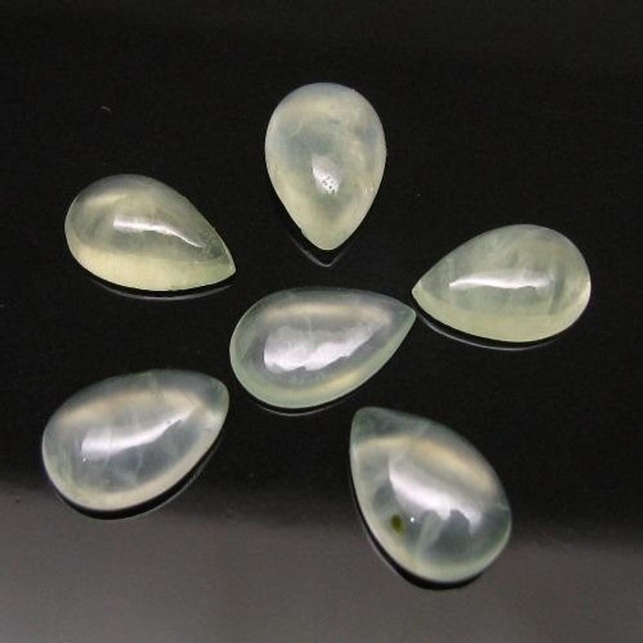 31.5Ct-10pc-Lot-Natural-Prehnite-Pear-Cabochon-Gemstones