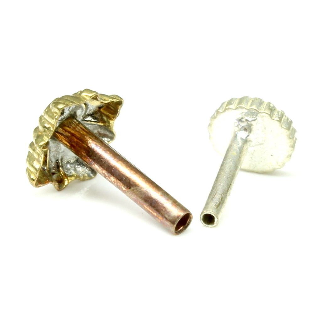 Indian Nose Stud, Antique gold finish nose ring, Push Pin nase stud