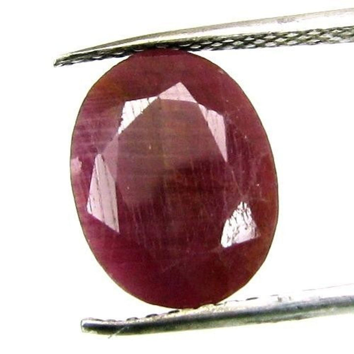 CERTIFIED 5.87Ct Natural Untreated Ruby (MANIK) Oval Faceted Rashi Sun Gemstone