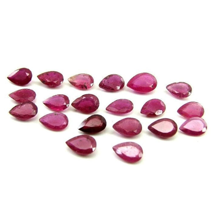 9.45CT-20pc-Lot-of-NATURAL-Red-Ruby-Pear-Faceted-Gemstones
