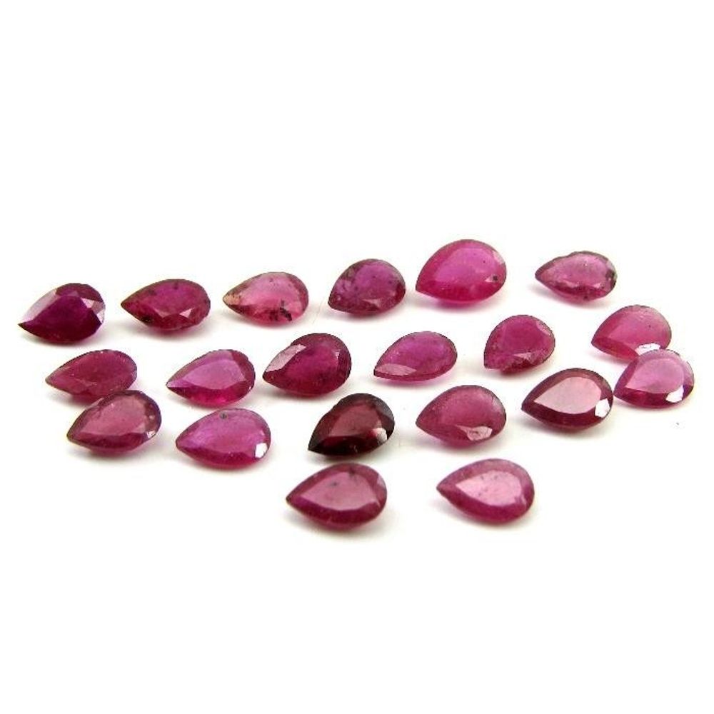 9.45CT 20pc Lot of NATURAL Red Ruby Pear Faceted Gemstones