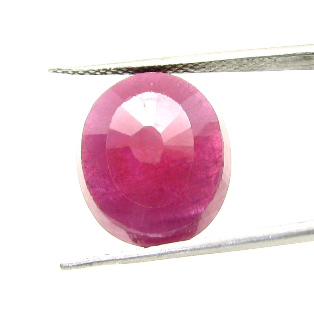Large 11.1Ct Natural Pink Ruby Oval Faceted Gemstone