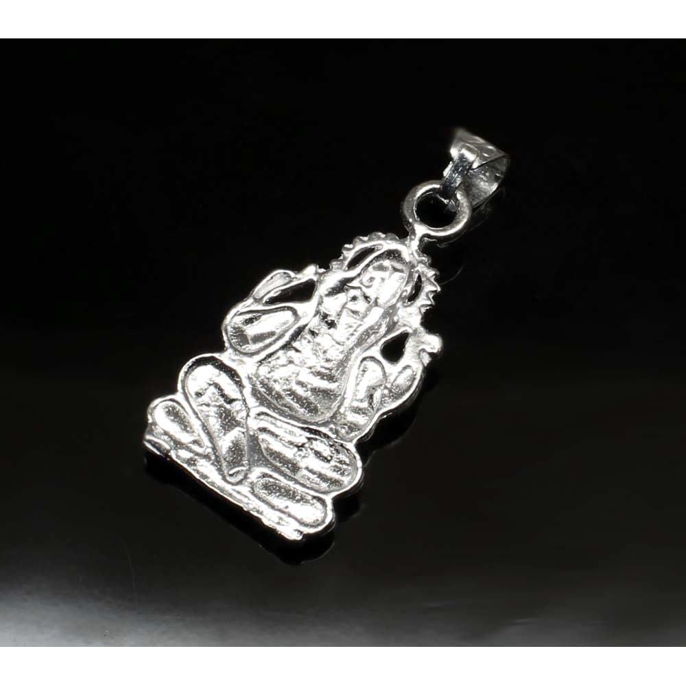 Pure Solid Silver Lord Sitting Ganesha ganpati religious God Pendant