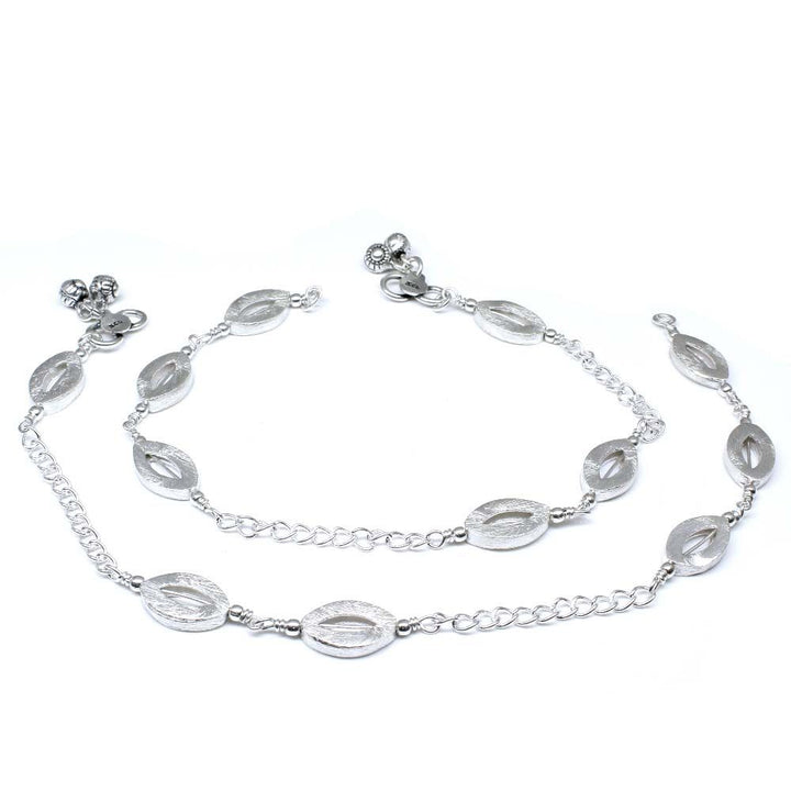 Women Anklet Bracelet 925 Silver Beads Foot Ankle chain 10.5"