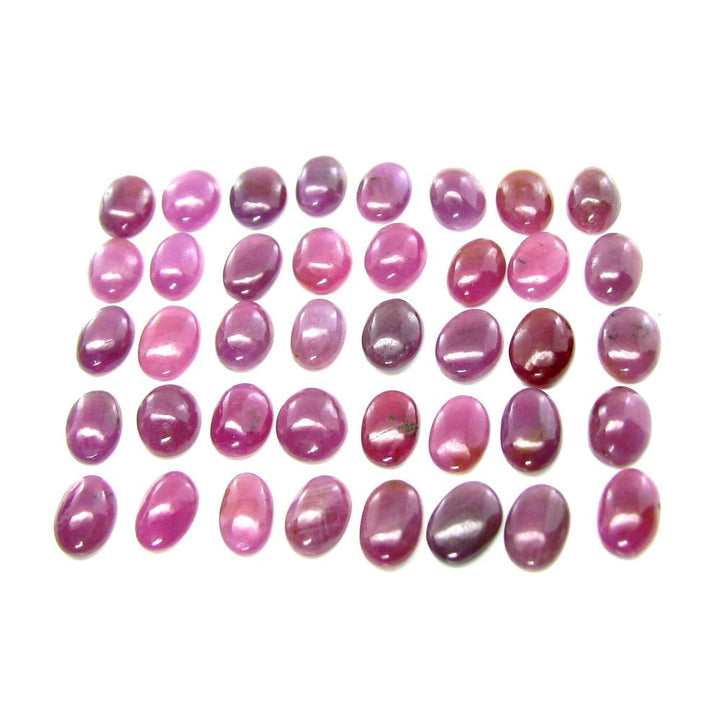 82Ct-47pc-Lot-8X6mm---8.8X7mm-Natural-Ruby-Oval-Cabochone-Gemstones