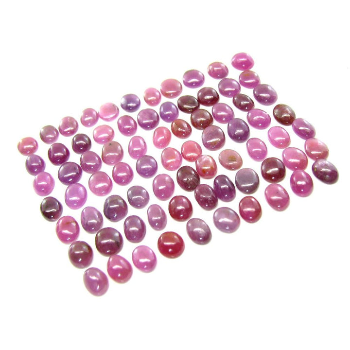 53.7Ct 17pc Lot 9X6mm - 9.8X8mm Natural Ruby Oval Cabochone Gemstones