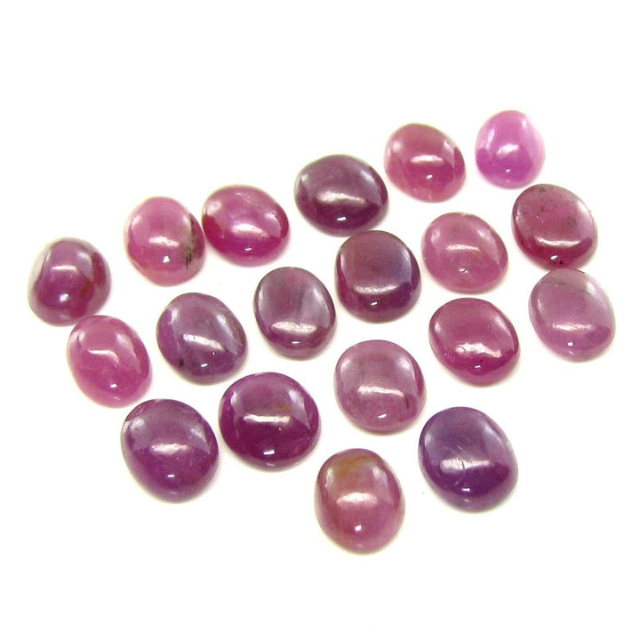 68.6Ct 39pc Lot 7X6mm - 7.8X7mm Natural Ruby Oval Cabochone Gemstones