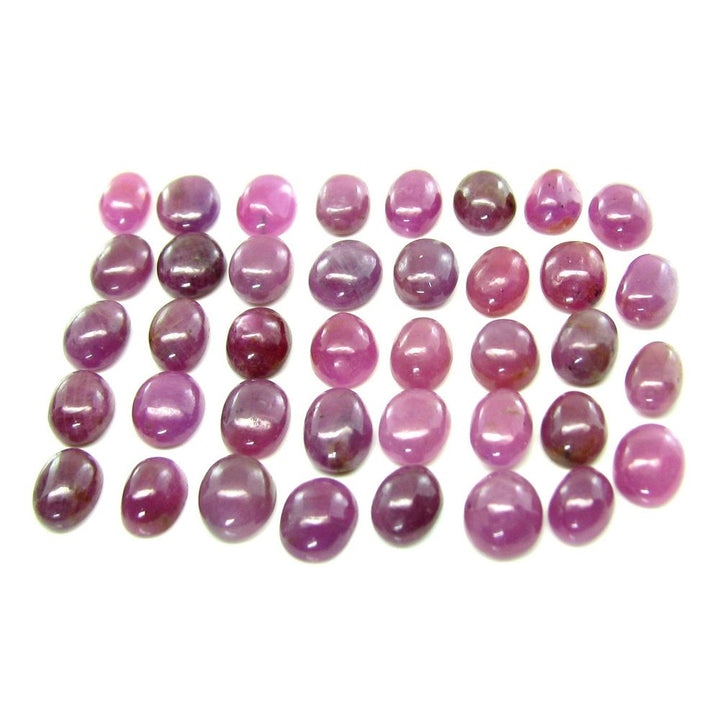 56.9Ct-32pc-Lot-8X6mm---8.8X6.7mm-Natural-Ruby-Oval-Cabochone-Gemstones